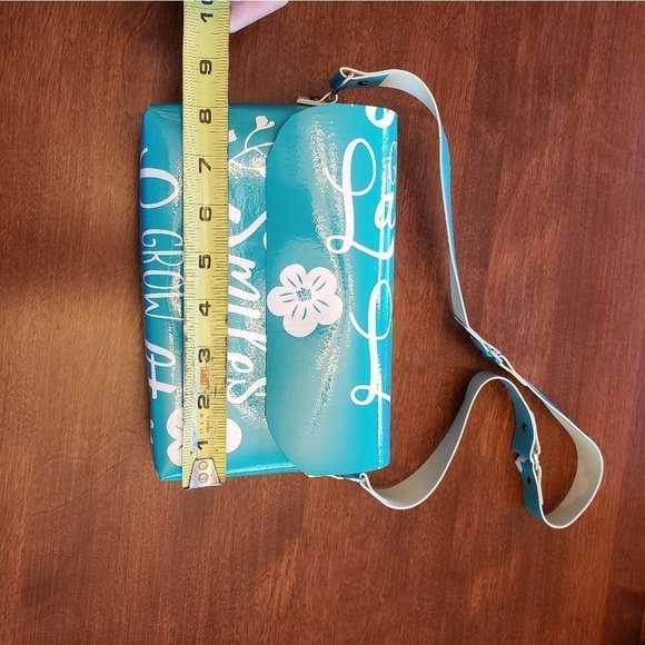 New handmade unique vinyl three piece matching set tote, shoulder bag, note pad - Picture 8 of 14